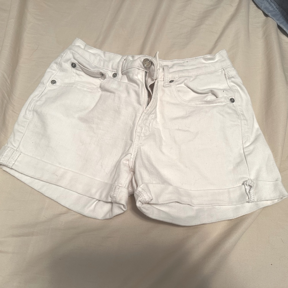 White denim shorts